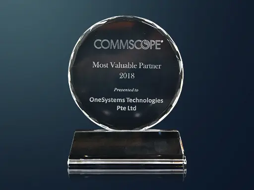 OneSystems Technologies Most Valuable Partner presented by CommScope in 2018