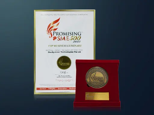 OneSystems Technologies Top Business Luminaries awarded by SME500 in 2015