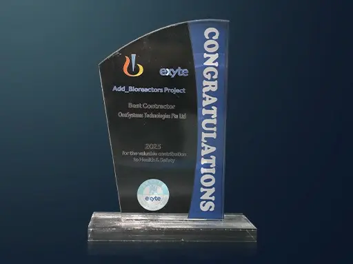 OneSystems Technologies Best Contractor Award awarded by Exyte in 2025