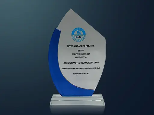 OneSystems Technologies 1 Million Manhours presented by Exyte in 2019