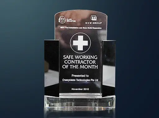 OneSystems Technologies Safe Working Contractor of the Month presented by IMFS in 2010