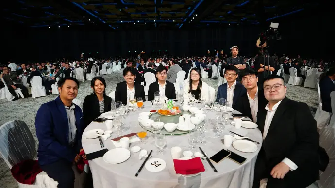 SSIA Semiconductor Dinner 2026 – Group Photo Group of seven attendees seated together at a dinner table during the SSIA Semiconductor Dinner 2026.